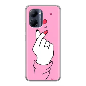 Чехол с принтом для Realme C33 (AlphaPrint - Знак сердечка) (Знак Love)