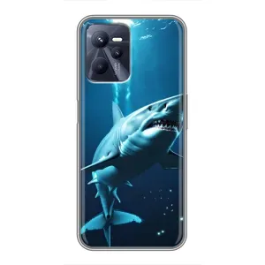 Чехол с картинкой «Хищники» для Realme C35 (Акула под водой)