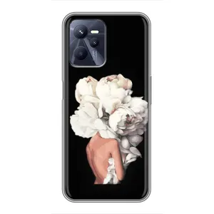 Чехлы (ART) Цветы на Realme C35 (VPrint) (Белые цветы)