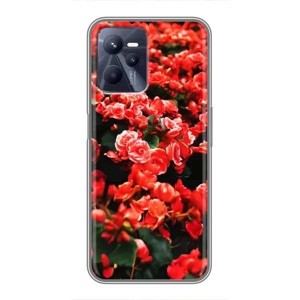 Чехол с принтом «Цветы красные» для Realme C35 Чехол с принтом «Цветы красные» для Realme C35