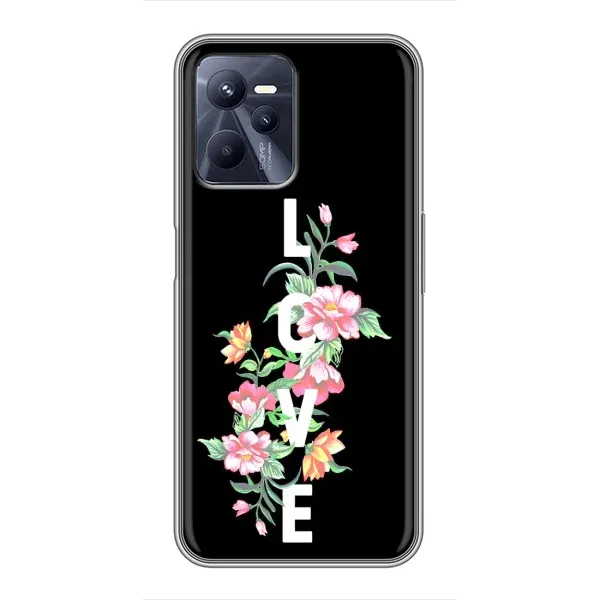 Чохол з принтом «Квіти LOVE» для Realme C35