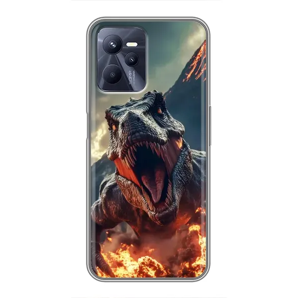 Чехол с принтом «Огненный динозавр» для Realme C35