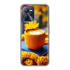 Чохол з принтом «Кава на жовтому пледі» для Realme C35
