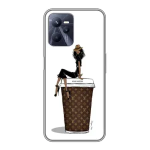 Чехлы Луи Витон для Realme C35 (AlphaPrint - LOUIS VUITTON) (кофе LOUIS VUITTON)