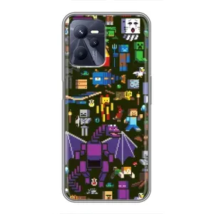 Чехол Майнкрафт на Realme C35 (AlphaPrint) Minecraft (Коллаж Майнкрафт)