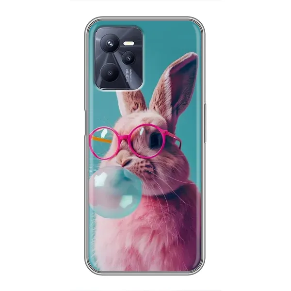 Чехол с принтом «Кролик в очках» для Realme C35