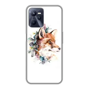 Чехлы с картинкой Лисички для Realme C35 (VPrint) (Лисичка в цветочках)
