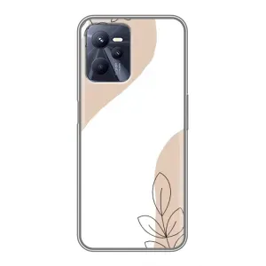 Силиконовый чехол с принтом в цветах на Realme C35 (Нюдовая веточка абстракция)