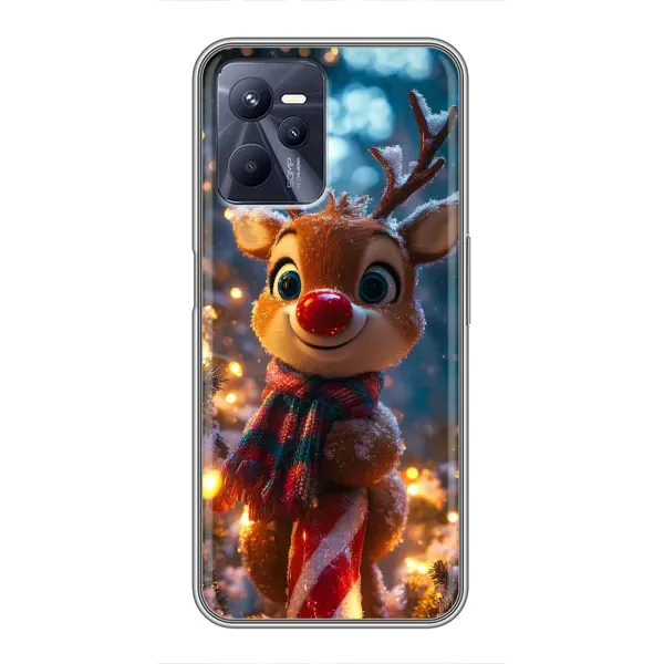 Чехол с принтом «Олень с шарфом» для Realme C35