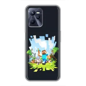 Чехол Майнкрафт на Realme C35 (AlphaPrint) Minecraft (персонажи Minecraft)