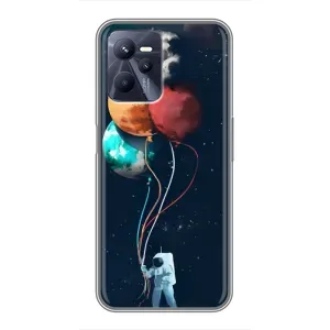Космические Чехлы для Реалми С35 (VPrint) (Планеты шарики)