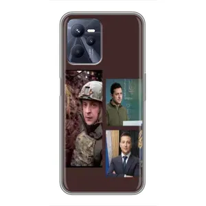 Чехол для Realme C35 (AlphaPrint - с принтом Зеленского) (Президент)