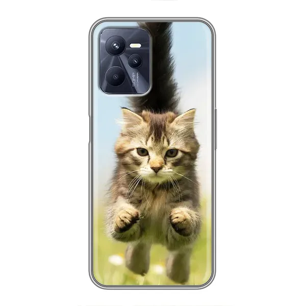 Чехол с принтом «Прыжок кота» для Realme C35 Чехол с принтом «Прыжок кота» для Realme C35