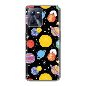 Космические Чехлы для Реалми С35 (VPrint) (Рисованные планеты)