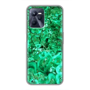 Мраморный чехол на Realme C35 (VPrint) (Салатный Мрамор)