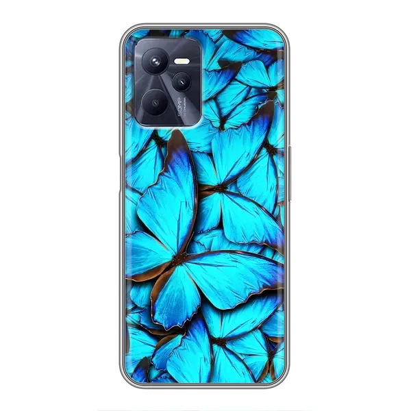 Чехол с принтом «Синие бабочки» для Realme C35