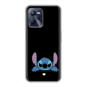 Чохол з принтом Стіч на Realme C35 (Стіч на чорному)