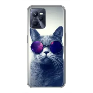 Чехол с принтом для Realme C35 (AlphaPrint) Модные коты (Стильный кот)