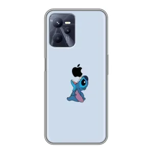 Чохол з принтом Стіч на Realme C35 (Stitch apple)