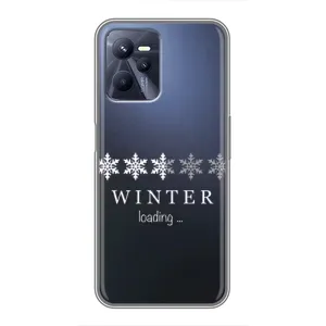Зимние Чехлы для Реалми С35 - прозрачный фон (Winter loading)