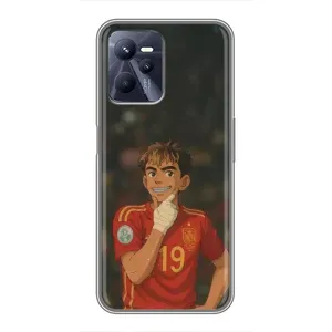 Чехол с футболистом Ламин Ямаль Realme C35 (Ямаль аниме)