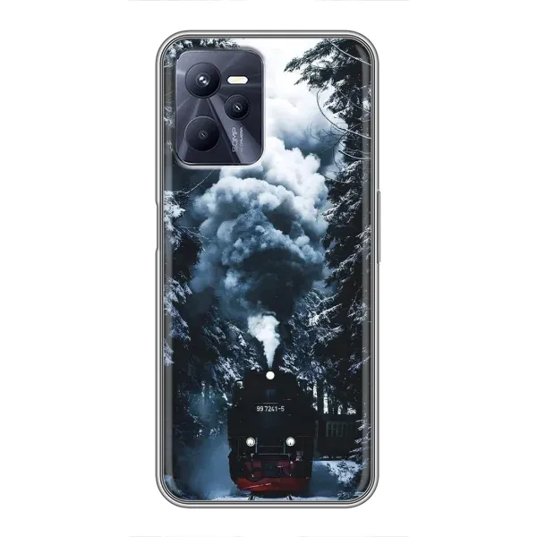 Чехол с принтом «Зимний поезд» для Realme C35