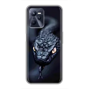 Чехол с картинкой «Хищники» для Realme C35 (Черная змея)