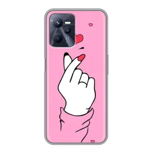 Чехол с принтом для Realme C35 (AlphaPrint - Знак сердечка)