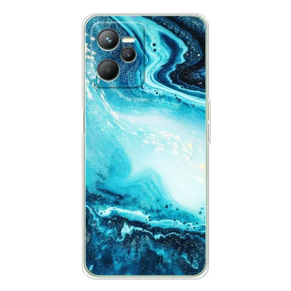 Чехол с принтом «Голубой мрамор» для Realme C36