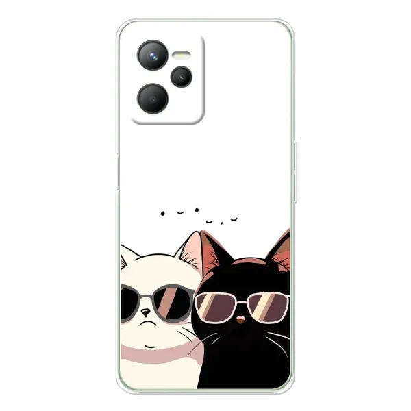 Чохол з принтом «Коти в окулярах» для Realme C36