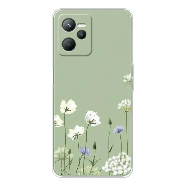 Чохол з принтом «Квіти на зеленому» для Realme C36