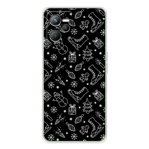 Чехол с принтом «Новогодний фон» для Realme C36