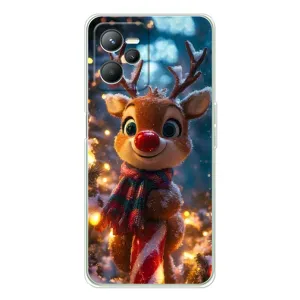 Яскравий чохол для Realme C36 з Зимові Оленята (Олень з шарфом)