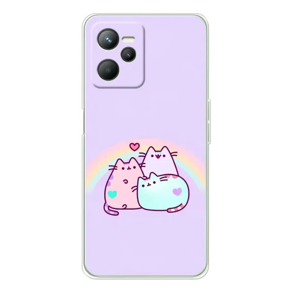 Чехол с принтом «Радужные котики» для Realme C36