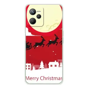 Рождественские Чехлы для Realme C36 (VPrint) (Санта с оленями)