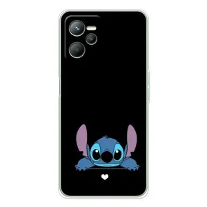 Чохол з принтом Стіч на Realme C36 (Стіч на чорному)