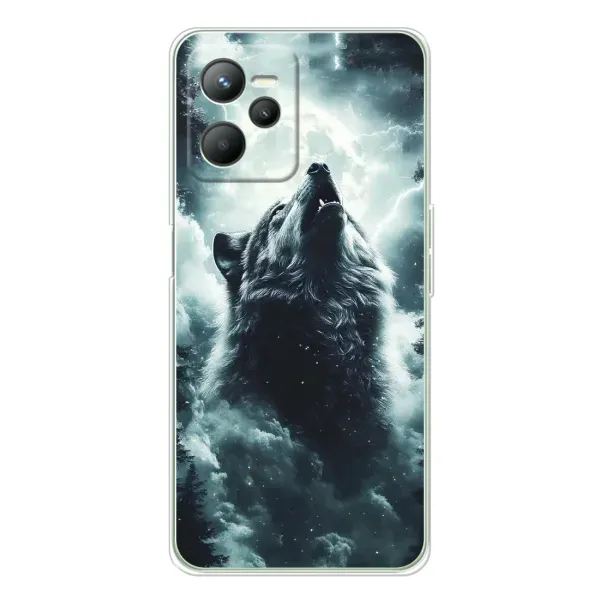Чохол з принтом «Вовк у хмарах» для Realme C36