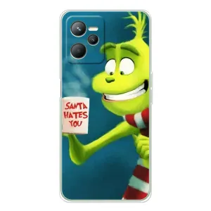 Рождественские Чехлы для Realme C36 (VPrint) (Зеленый Гринч)