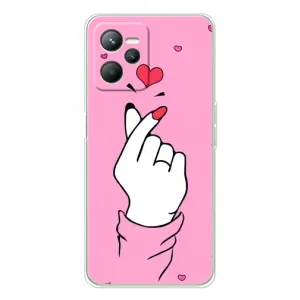 Чехол с принтом для Realme C36 (AlphaPrint - Знак сердечка) (Знак Love)