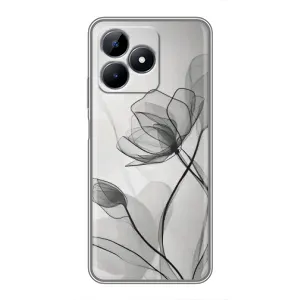 Чохол з принтом «Чорні квіти» для Realme C51
