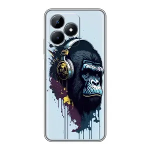 Чохол з Мавпами Realme C51 - (AlphaPrint) (Горила в навушниках)