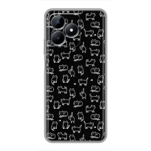 Чохол з принтом для Realme C51 (AlphaPrint) Модні коти (Маленькі котики)