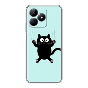 Чохол з принтом для Realme C51 (AlphaPrint) Модні коти (Падаючий кіт)