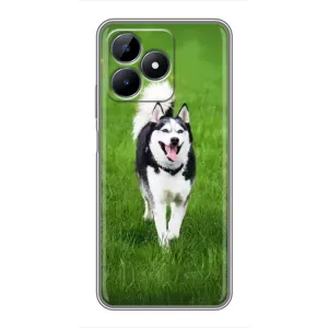 Чохол з Хаскі Realme C51 - (AlphaPrint) (Радісний Хаскі)