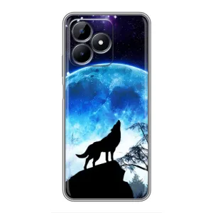Захисні чохли для РілМі С51 (AlphaPrint) (ХІТ продаж) ВОВК (Вовк на місяць)