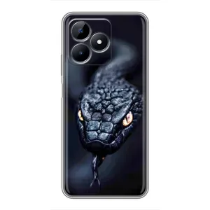 Чехол с картинкой «Хищники» для Realme C51 (Черная змея)