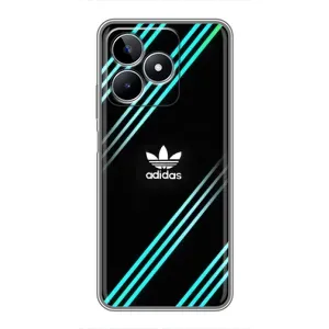 Чехлы Адидас для Realme C53 (AlphaPrint) (Адидас с полосами)