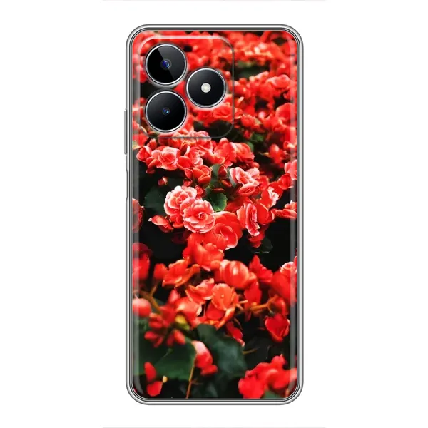 Чехол с принтом «Цветы красные» для Realme C53 Чехол с принтом «Цветы красные» для Realme C53