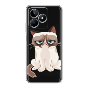 Чохол з принтом для Realme C53 (AlphaPrint) Модні коти (Сумний кіт)