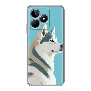 Чохол з Хаскі Realme C53 - (AlphaPrint) (Хаскі арт)